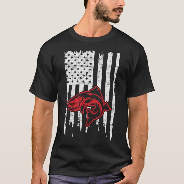 Bass fisk flagga t shirt (Framsida)