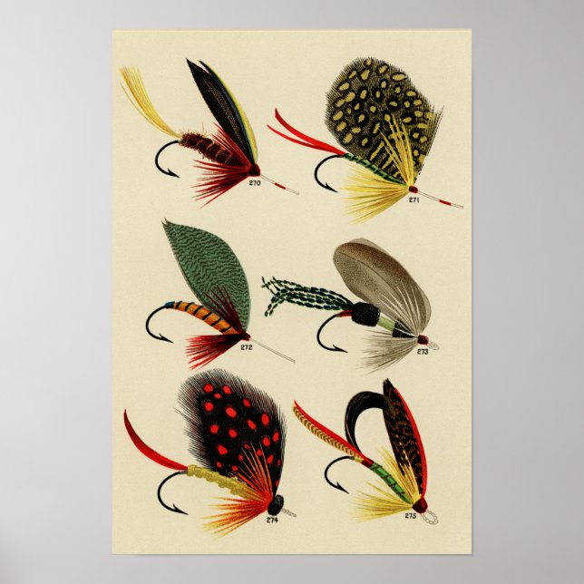 Bass Flies 270 till 275 Vintage Poster (Framsidan)