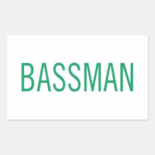 Bass Guitar Bassman Rektangulärt Klistermärke