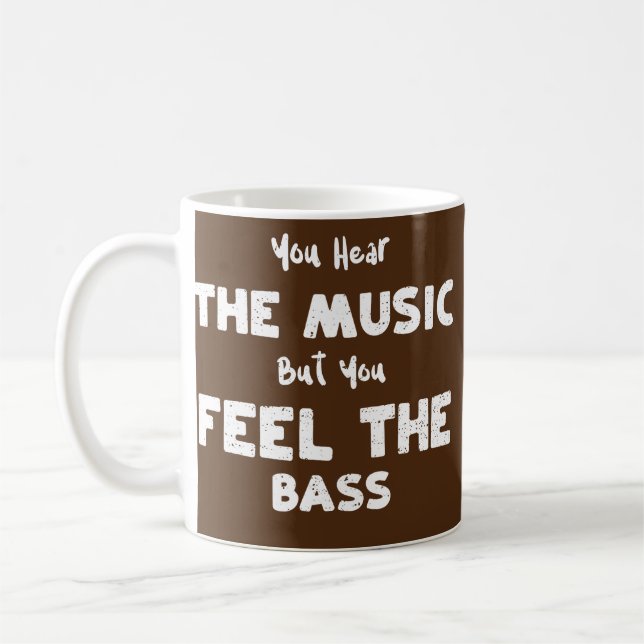Bass Guitar Du hör musiken, men du känner B Kaffemugg (Vänster)