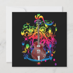 Bass Guitar Färg stänk Kort