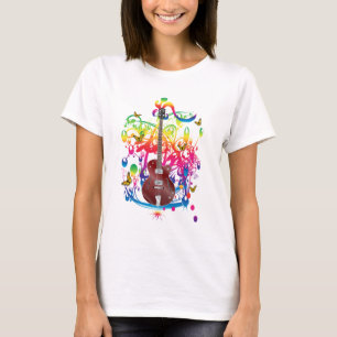 Bass Guitar Färg stänk T Shirt