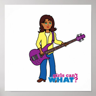 Bass Guitar Girl Poster