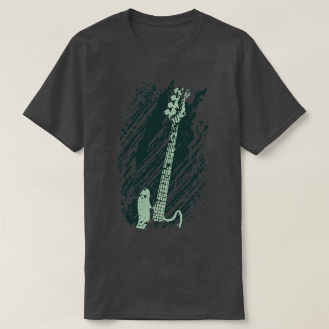 Bass Guitar Grunge T Shirt (Design framsida)