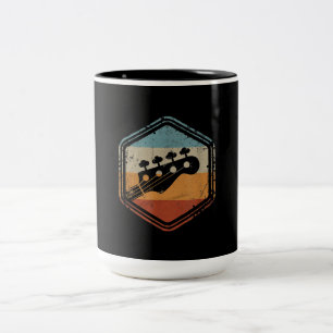 Bass Guitar Headstock Baid and Bass Player Två-Tonad Mugg
