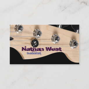 Bass Guitar Headstock med Namn Affärskort Visitkort