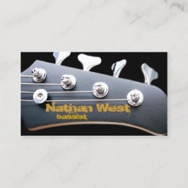 Bass Guitar Headstock med Namn Affärskort Visitkort