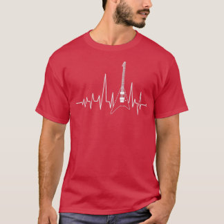 Bass Guitar Heart Beat Underbar Music Älskare T Shirt