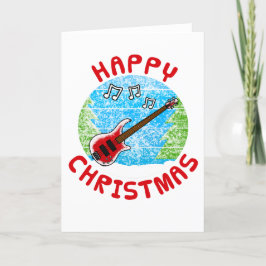 Bass Guitar-julkort BAssimusiker Tack Kort