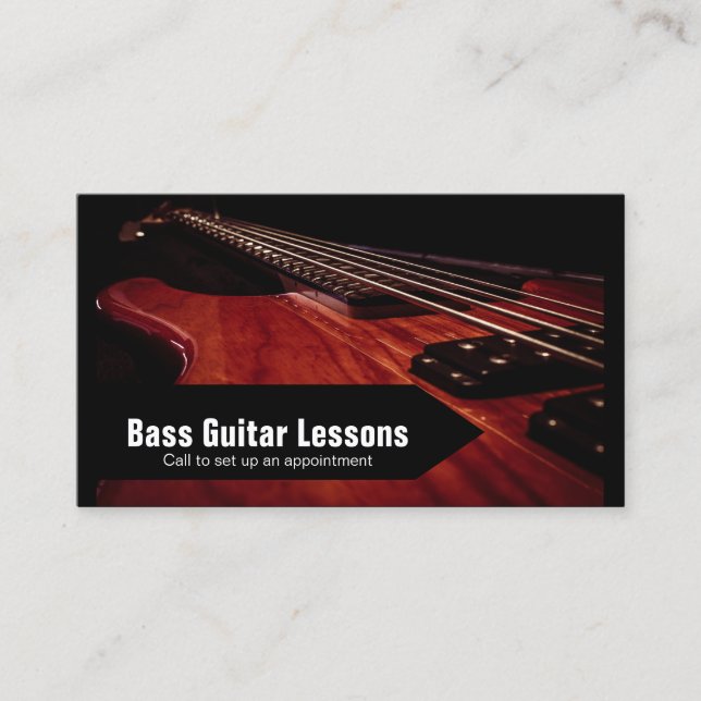 Bass Guitar Lessons och Music Instructions 🎸 Visitkort (Framsida)