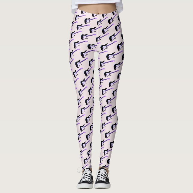 Bass Guitar, Music Anpassningsbar Leggings (Framsida)