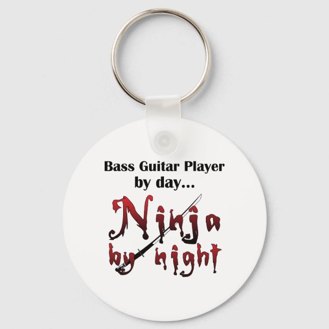 Bass Guitar Ninja Nyckelring (Framsida)