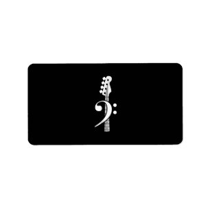 Bass Guitar Player - Bass Guitar Musician Adressetikett