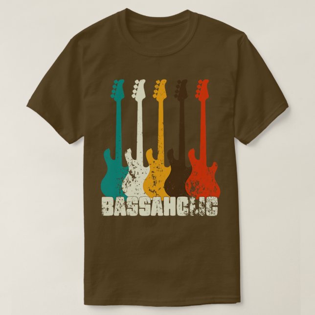 Bass Guitar Player Bassahollasspelare Guitaris T Shirt (Design framsida)