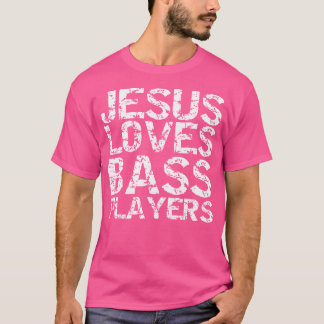 Bass Guitar Player Gift Distress Jesus Kärlek Bas T Shirt