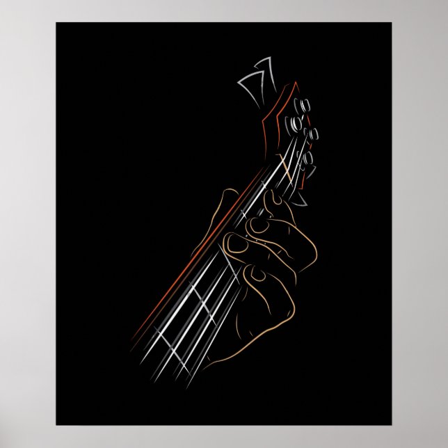 Bass Guitar Player Music Guitarist Musician Sten Poster (Framsidan)