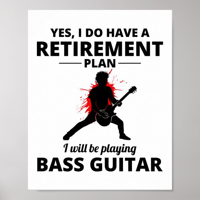 Bass Guitar Player Music Musician Bassistance Funn Poster (Framsidan)