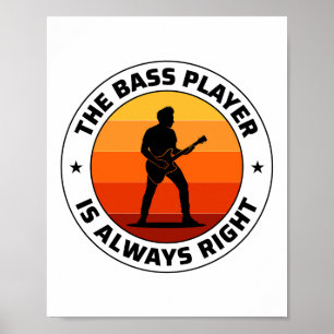 Bass Guitar Player Music Musician Bassistance Retr Poster