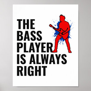 Bass Guitar Player Music Musician Bassistance Retr Poster