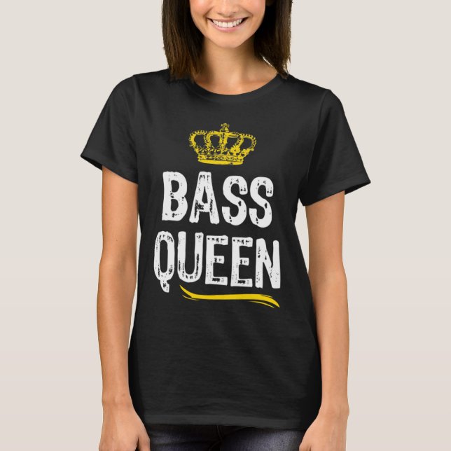 Bass Guitar Queen Women Girls Player  Cool Cute T Shirt (Framsida)