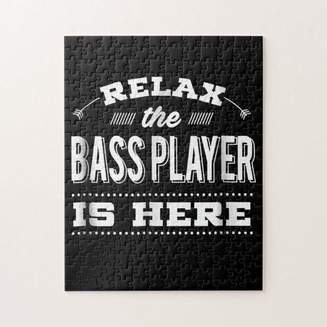 Bass Guitar Slappna av Player är här Pussel (Vertikal)