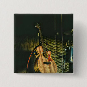 Bass guitar-spelare knapp