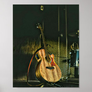 Bass guitar-spelare poster
