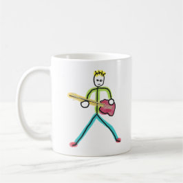 Bass Guitar Stickman Kaffemugg