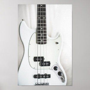 Bass Guitar - svartvitt Poster