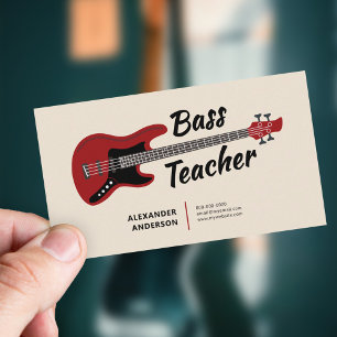Bass Guitar Teacher Visitkort