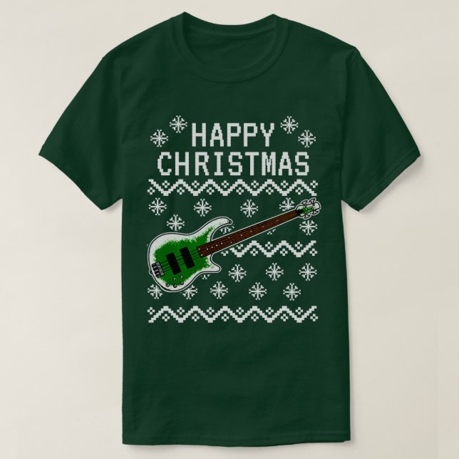 Bass Guitar Ugly jul Baid Musician 2 T Shirt (Design framsida)