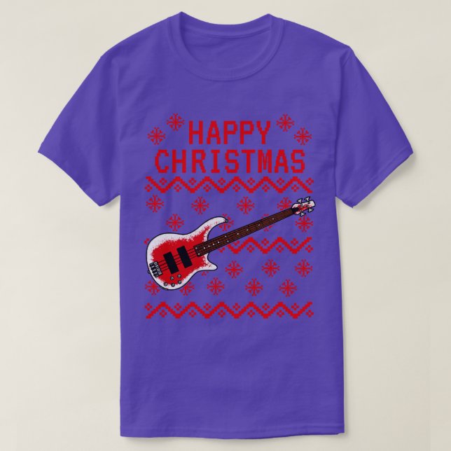 Bass Guitar Ugly jul Bassistance Musician T Shirt (Design framsida)