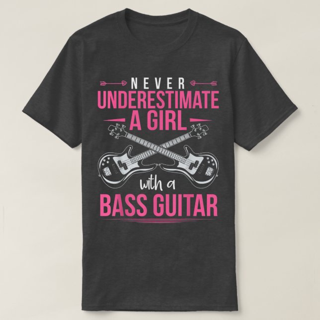 Bass Guitarist Girls Bass Guitar Player Women Bass T Shirt (Design framsida)