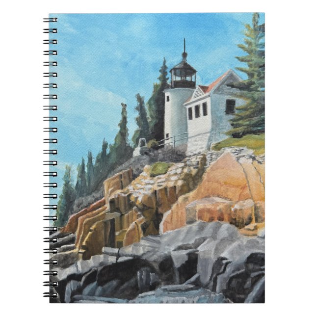 Bass Harbor fyr Anteckningsbok (Framsidan)