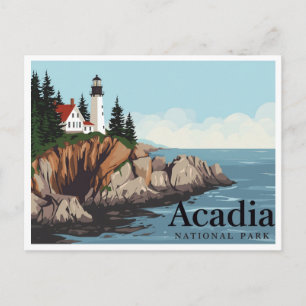 Bass Harbor Head Light Vintage Vykort