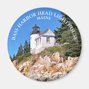 Bass Harbour Head fyr, Maine Round Magnet