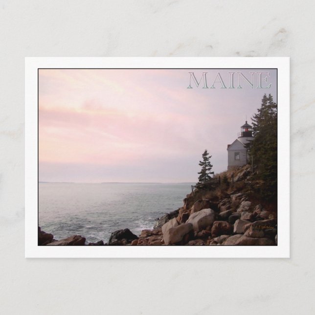 Bass Harbour Head Light, MAINE Vykort (Framsida)