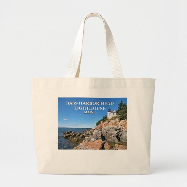 Bass Harbour Head Lighthouse, Maine Jumbo Tote Bag Tygkasse (Framsidan)