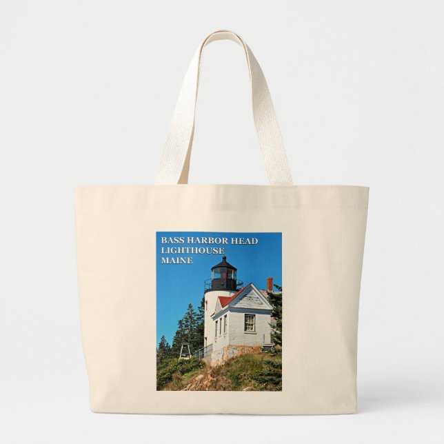 Bass Harbour Head Lighthouse, Maine Jumbo Tote Bag Tygkasse (Framsidan)