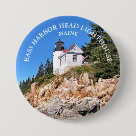 Bass Harbour Head Lighthouse Maine Large Button Pi Knapp
