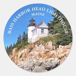 Bass Harbour Head Lighthouse Maine Large Stickers Runt Klistermärke
