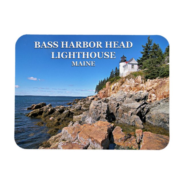 Bass Harbour Head Lighthouse, Maine Photo Magnet (Horisontell)