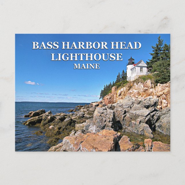 Bass Harbour Head Lighthouse, Maine Postcard Vykort (Framsida)