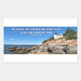 Bass Harbour Head Lighthouse, Maine Stickers Rektangulärt Klistermärke