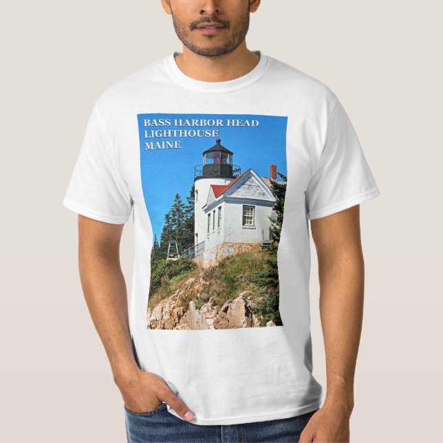 Bass Harbour Head Lighthouse, Maine T-Shirt (Framsida)