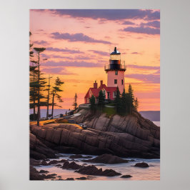 Bass Harbour Head Lighthouse Sunrise Poster