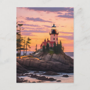 Bass Harbour Head Lighthouse Sunrise Vykort