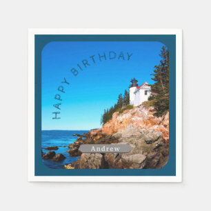 Bass Harbour Lighthouse Birthday Acadia NP Pappersservett
