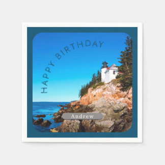 Bass Harbour Lighthouse Birthday Acadia NP Pappersservett