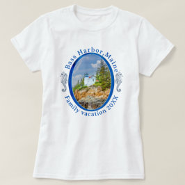 Bass Harbour Maine-familjevacering med datum T Shirt